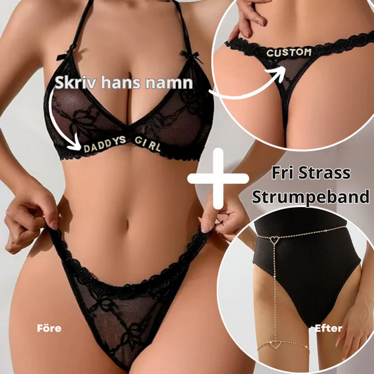Ember | Specialbeställt underklädesset med strumpeband i strass