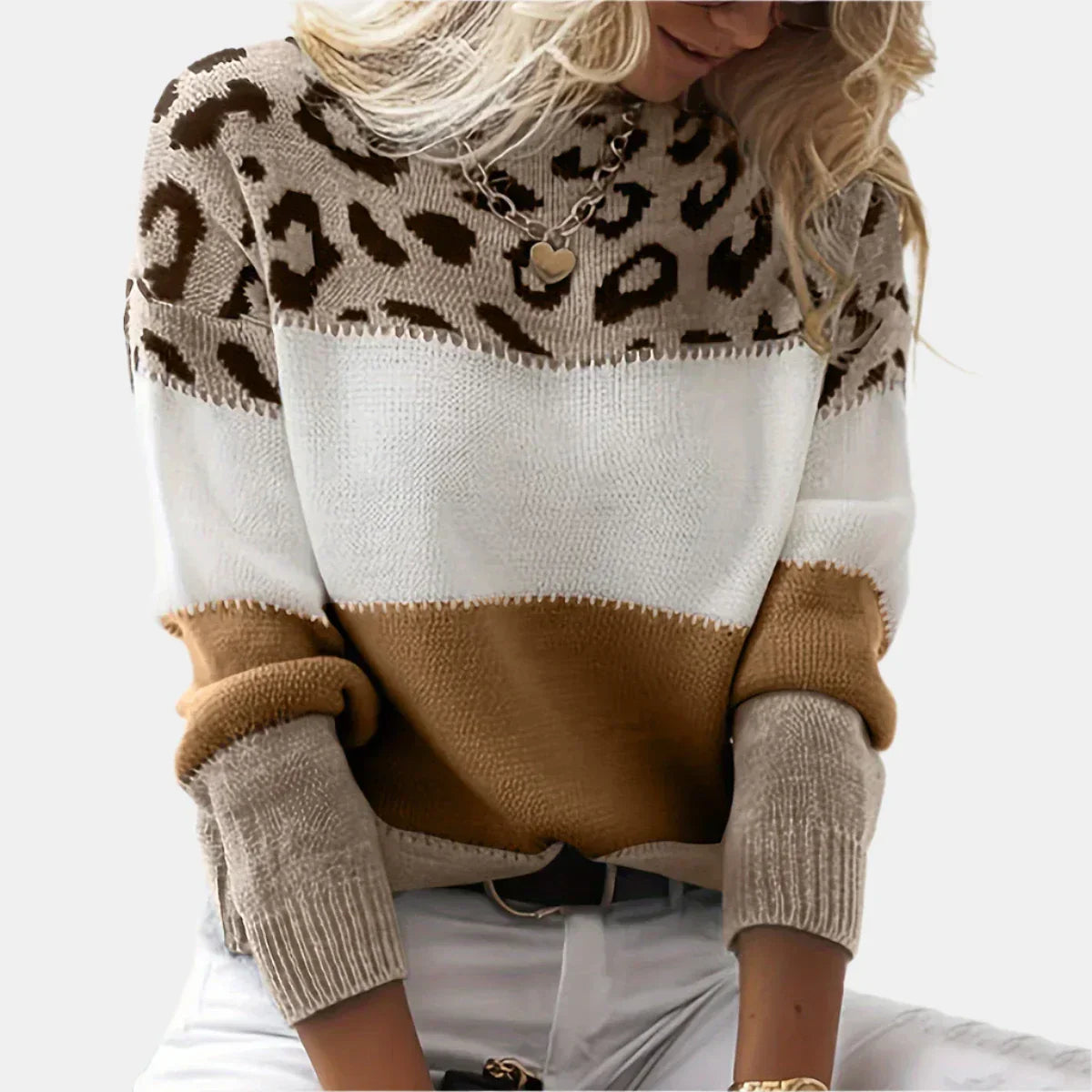 Lise | Stilfuld sweater med leopardprint